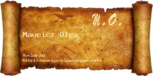 Mauricz Olga névjegykártya